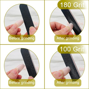 Lime à ongles professionnelle jetable double face noire en émeri, bandes de ponçage multi-grains, polissoir pour <span class=keywords><strong>manucure</strong></span>, pour ongles naturels et acryliques - Product Image 5
