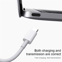 Kabel isi daya Cepat USB tipe C, paket ritel 60W 20V 3A USB Tipe C, pengisian daya Data 20W 9V 2,22 A 100 buah/tas dengan pelindung Foil untuk ponsel IOS