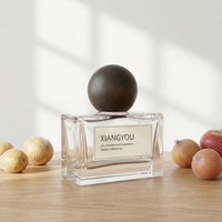 Flacon de parfum vide de luxe personnalisé, rectangulaire et plat, avec pulvérisateur à sertir, 30ml 50ml 100ml, en verre, couleur personnalisée