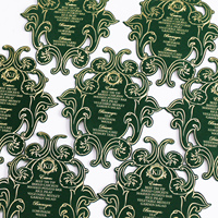 Gran oferta, diseño único, tarjeta de menú de boda de terciopelo verde oliva, tarjetas de invitación de boda de lámina dorada
