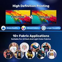Impresora DTF RocRow L13 L18058 A3, Impresora de Transferencia Térmica de Escritorio DTF con Cabezal de Impresión XP600 de Alta Velocidad para Impresión de Camisetas y Ropa