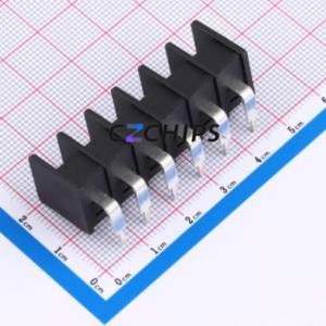 DBT30R-7.62-6P-BK-P Barrier Terminal Block Bent Lead Through Hole,P=7.62mm Connector Two Sides 7.62mm 1x6P Right Angle Pin - Product Image 2