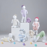 Ensemble complet de mannequins bébé en fibre de verre avec tête, pour affichage de vêtements pour enfants (debout, assis, ramper)