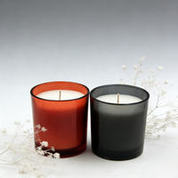 Vente en gros de pots à bougies en verre givré mat personnalisés de luxe de 100 ml avec cire de soja/gel, écologiques, thèmes de Noël et de remise de diplôme