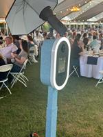 Photomaton portable à impression instantanée pour appareils photo reflex numériques et iPad, idéal pour mariages et fêtes, avec impression en libre-service, cadre métallique et éclairage par flash parapluie