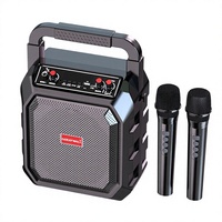 Enceinte portable d'extérieur pour danse carrée, en plastique, pour karaoké à domicile, volume élevé, avec microphone et lecteur de carte