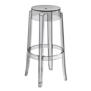 JBY-30 Modern Luxury China Home Centre Plastic Round Counter Stools Clear Acrylic Bar Stools