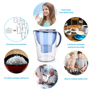 Carafe filtrante à eau sans BPA avec filtration au charbon actif, ioniseur alcalin, purificateur d'eau potable manuel pour la maison - Product Image 4