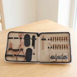 Kit d'outils pour extensions de cheveux, pinces métalliques, outil de démontage de perles, crochets de fixation, ensemble d'installation pour extensions de cheveux, titane rose gold - Product Image 1
