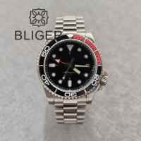 Reloj Personalizado Bliger NH34 de 40 mm, Reloj de Pulsera Mecánico de Acero Inoxidable, Resistente al Agua, con Esfera Luminosa, Esfera Negra, Lujoso, Estilo Seiko para Hombre