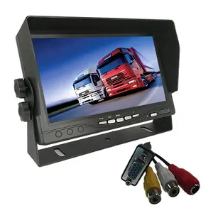 شاشة كمبيوتر HD1024X600 IPS 7 بوصة صغيرة للتلفاز ملونة ومرئية وملونة بشاشة TFT LCD CCTV مع مدخل VGA AV/AV2 3CH لكاميرات DVR في السيارة