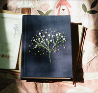 LABON Bouquet de fleurs personnalisé A6 A5 Couverture en tissu brodé Daisy Handmade Vintage Notebook Custom Journal