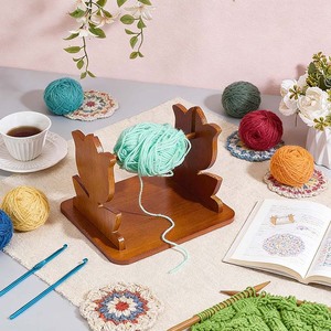 Support de fil en laine marron, support de bobines de ruban, support de rangement portable, support de boule pour le crochet, le tricot, l'artisanat, la couture à domicile - Product Image 5