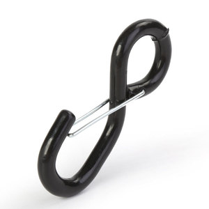ตะขอรูปตัว S เคลือบพลาสติกสีดำ พร้อมตัวล็อค/ตะขอแบบคลิปนิรภัย - Product Image 1