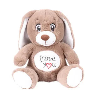 Valentinsgeschenk rosa Kaninchen Plüsch gefülltes Tier braun lange Ohren Hase Liebes-Plüsch-Spielzeug individuelles Valentinstagsgeschenk