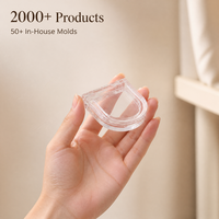 Vente directe d'usine - Boîte à poudre compacte ronde transparente en plastique vide pour poudre libre et blush, avec emballage personnalisé