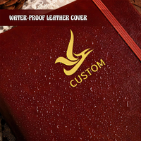 Carnet à couverture rigide en cuir véritable personnalisé A5, logo gravé, ensemble cadeau pour entreprise