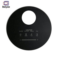 Panneau de commande d'éclairage en acrylique noir personnalisé, sérigraphié, avec écran tactile pour lampe LED