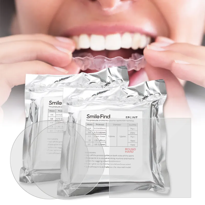 Folhas de material para alinhamento dental, folhas ortodônticas para alinhamento dos dentes, invisível e transparente