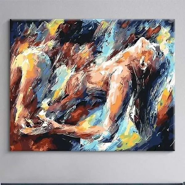 Pintura abstracta personalizada para amantes, retrato de figuras, pinturas para parejas, hombres y mujeres, pintura al óleo desnuda por números para adultos
