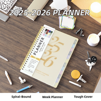 Vente en gros 2025 2026 Logo personnalisé A4/A5 Spirale Relié Hebdomadaire Mensuel Agenda Cahier 100 Feuilles de Papier Pages Intérieures