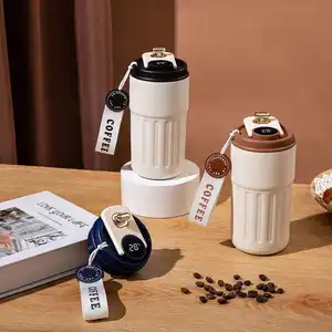 Caneca de café inteligente com tela de toque LED, copo de café a vácuo com visor de temperatura, caneca de café inteligente com isolamento em aço inoxidável