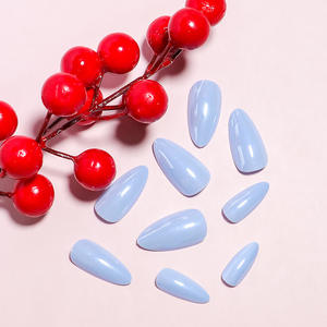 <span class=keywords><strong>Uñas</strong></span> Postizas Acrílicas Transparentes <span class=keywords><strong>Azul</strong></span> <span class=keywords><strong>Claro</strong></span> de Lujo, Cobertura Completa, Efecto Espejo Mágico, Brillo Acuático - Product Image 3