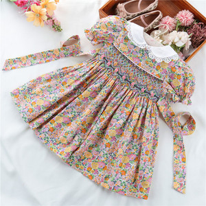 Le bambine estive vestono i vestiti smocked per il fiore dell'abito del bambino vestiti per bambini all'ingrosso floreali boutiqus c221678 - Product Image 6