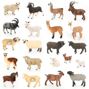 Toptan katı PVC simülasyon heykeli modeli hayvan figürler koyun hayvan figürleri keçi oyuncaklar