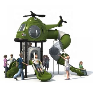 Juego de Tobogán de Helicóptero para <span class=keywords><strong>Niños</strong></span> de Jardín de Infancia, Juego al Aire Libre con Tobogán de Avión para Patio de Recreo - Product Image 1