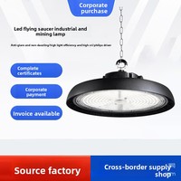 Lampe UFO transfrontalière étanche IP65 pour éclairage industriel d'entrepôt, lampe de mine pour carrelage, en matériau PC, AC100-277