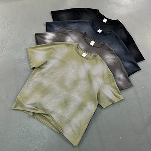 Camiseta YUKAIHE Vintage de 245 g/m², 100 % Algodón de Bambú, Lavado Ácido, Logotipo Personalizado, Talla Grande, Lavada a la Piedra para <span class=keywords><strong>Hombre</strong></span> - Product Image 6