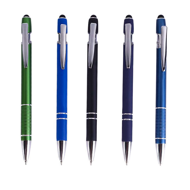 2 in 1 Promotion Rubber Coated Pen with Stylus - Rose Gold