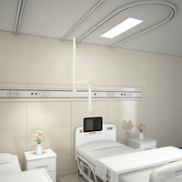 Nouveau bras de surveillance médicale blanc à fixation au plafond avec inclinaison à 90 degrés, construction en alliage d'aluminium, capacité de charge de 2 à 4 kg