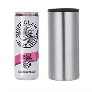 12オンス缶クーラーステンレス鋼ソーダ缶ホルダーフラスコボトルクーラースキニー缶クーラー刻印真空フラスコビールホルダー