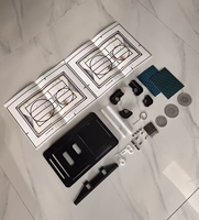 Kit d'outils de découpe de carreaux pour plaque de chasse d'eau universelle 4 en 1 à double chasse, pour réservoir encastré et toilettes suspendues au design moderne