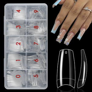 Nouvelle Arrivée Français 500pcs Blanc <span class=keywords><strong>Transparent</strong></span> ABS Ongles Artificiels 500pcs Faux Ongles Extension Acrylique <span class=keywords><strong>Capsule</strong></span> Demi-Couverture Longue - Product Image 6