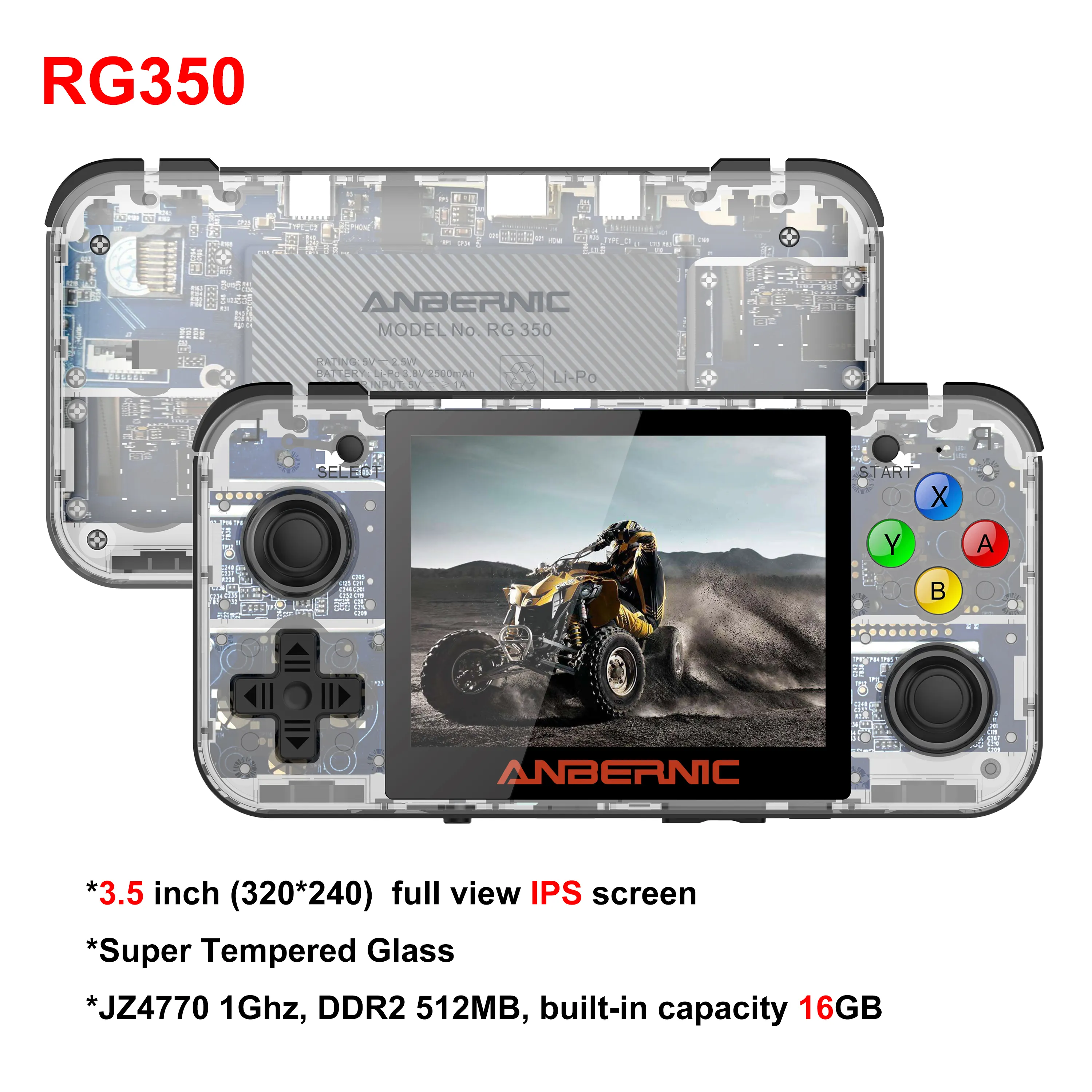 ANBERNIC RG350 רטרו משחק קונסולת 3.5 אינץ IPS מסך כף יד משחק נגן PS1 FBA GB MP3 MP4 וידאו קונסולת משחקים נגני תיבה
