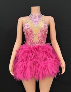 Set di Costume Kpop interattivo da Bar DS coreano Club femminile rosa diamante X006 <span class=keywords><strong>Sexy</strong></span> Hot Dance gatti congiunti Gogo - Product Image 1