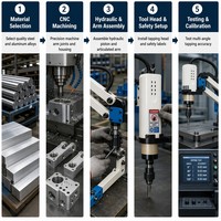 Machine de taraudage électrique universelle à bras flexible, contrôlée par PLC, haute précision, pour la réalisation de filetages internes M36, garantie 1 an