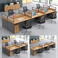 Meja Kerja Kantor Modern untuk 1-8 Karyawan, Kubikel Tim dengan Kabinet Pedestal Bergerak, Perabot Kantor Komersial