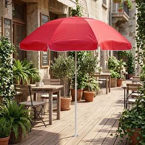 Parasol de patio ventilé à double toit de 140 cm, revêtement argenté UPF50, protection UV, résistant au vent, imperméable, pour extérieur, plage, jardin - Product Image 1
