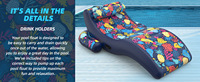 Maßgefertigtes PVC Aufblasbares Schwimmendes Pool-Wasserbett S-förmiger Liegestuhl mit Getränkehalter Rückenlehne Hawaiianisches Sonnenliegen-Wassersofa in Schwarz