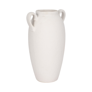 Vaso in ceramica con manici testurizzati per l'arredamento del soggiorno e come complemento decorativo per la casa, vaso decorativo per fiori. - Product Image 3