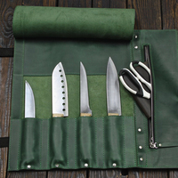 Pochette de rangement pliable de haute qualité couteaux de cuisine sacs toile cuir Chef couteau rouleau sac