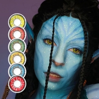 Lentilles de contact colorées Twilight Yellow Wolf Eyes, lentilles de contact Glamor Red pour Halloween, lentilles de contact Demon Red pour cosplay