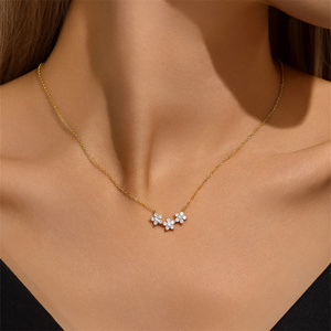 Collier pendentif cœur scintillant en zircon tendance Star S925 pour fille - Product Image 6