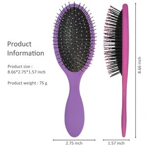 <span class=keywords><strong>Cepillo</strong></span> Profesional Personalizado con Logo para Desenredar el Cabello, con Cerdas de Nylon, para Cabello <span class=keywords><strong>Rizado</strong></span>, Rosa y Morado, para Salón, Uso en Seco y Húmedo - Product Image 6