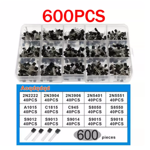 600ชิ้นเป็น-92ชุดไดโอดทรานซิสเตอร์15ชนิดแต่ละ2N2222มี40 3904 3906 2222 5551 5401 A1015 C1815-S9018ทั้งหมด600ชิ้น - Product Image 1