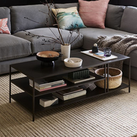 Table basse en acier double couche détachable, table d'appoint pour la maison, le bureau ou l'hôtel, tables d'angle